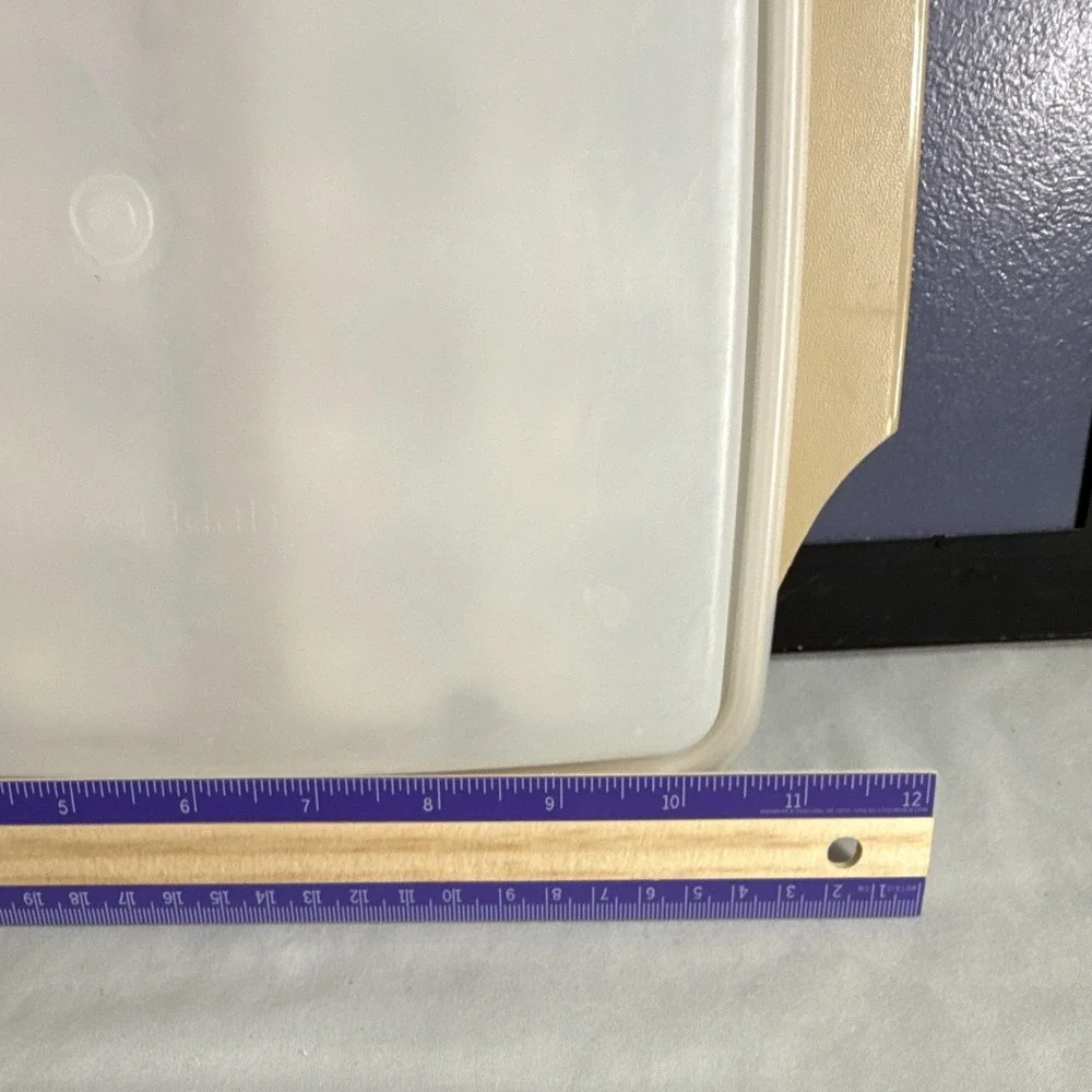 Vintage Tupperware Deviled Egg Keeper Carrier 723 Almond COMPLETE 4pc Set